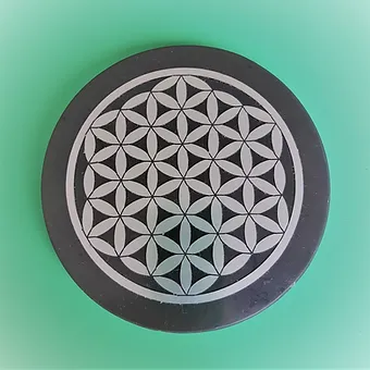Plaque ronde 12 cm – Fleur de Vie ARGENT