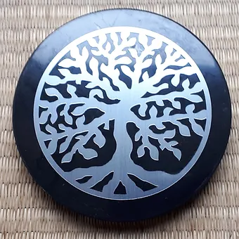 Plaque ronde 12 cm – ARBRE de Vie ARGENT