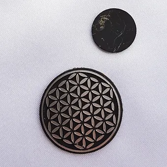 Pastille adhésive Fleur de Vie Argent 3.5 cm diamètre