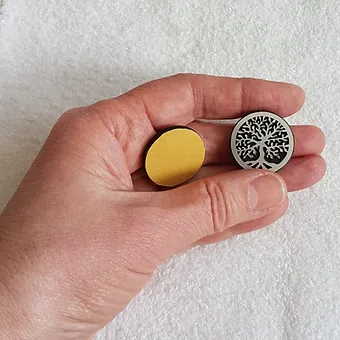 Pastille adhésive Arbre de Vie Argent 2.5 cm diamètre