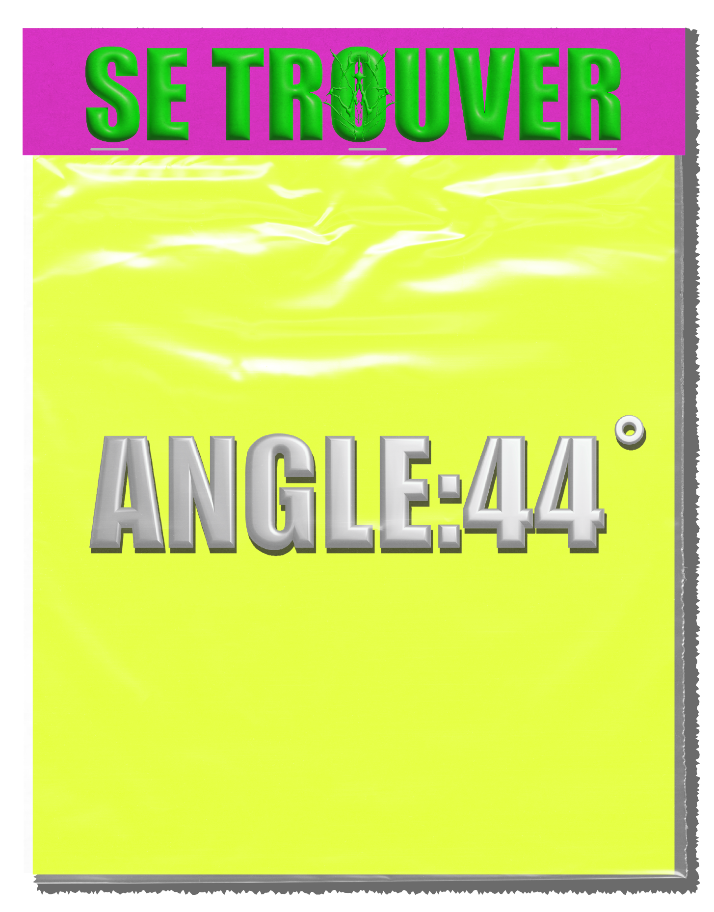 Angle 44˚ 3d silver font design
