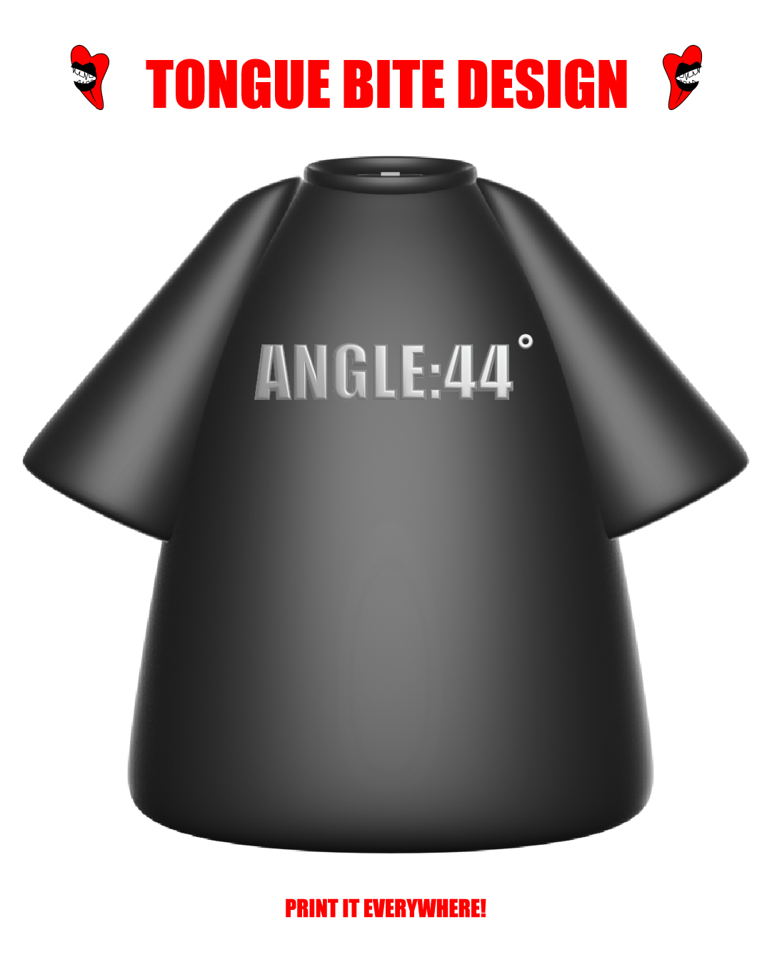 Angle 44˚ 3d silver font design