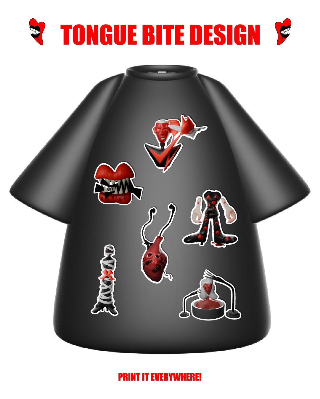Freak Show 3D digital stickers package