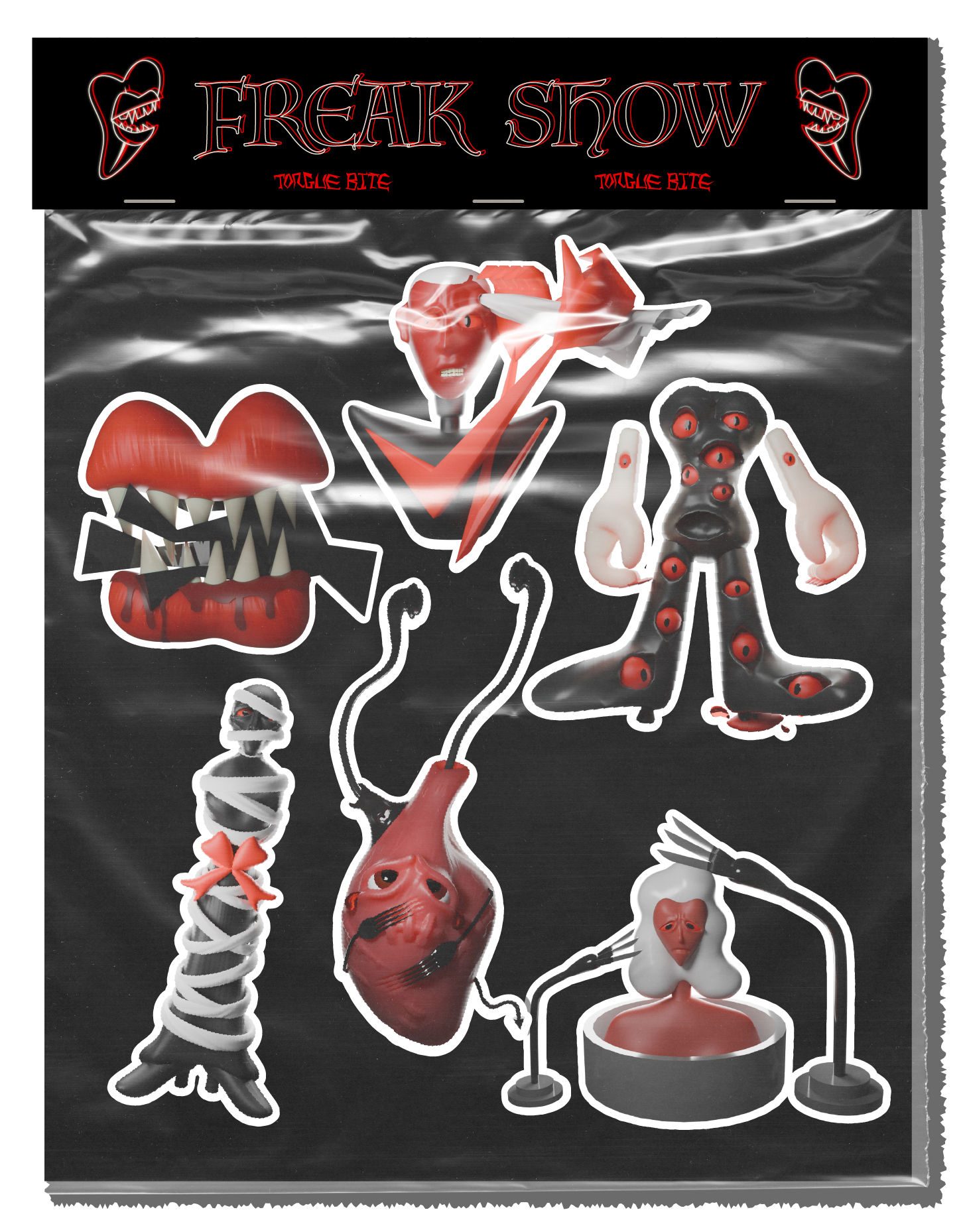 Freak Show 3D digital stickers package
