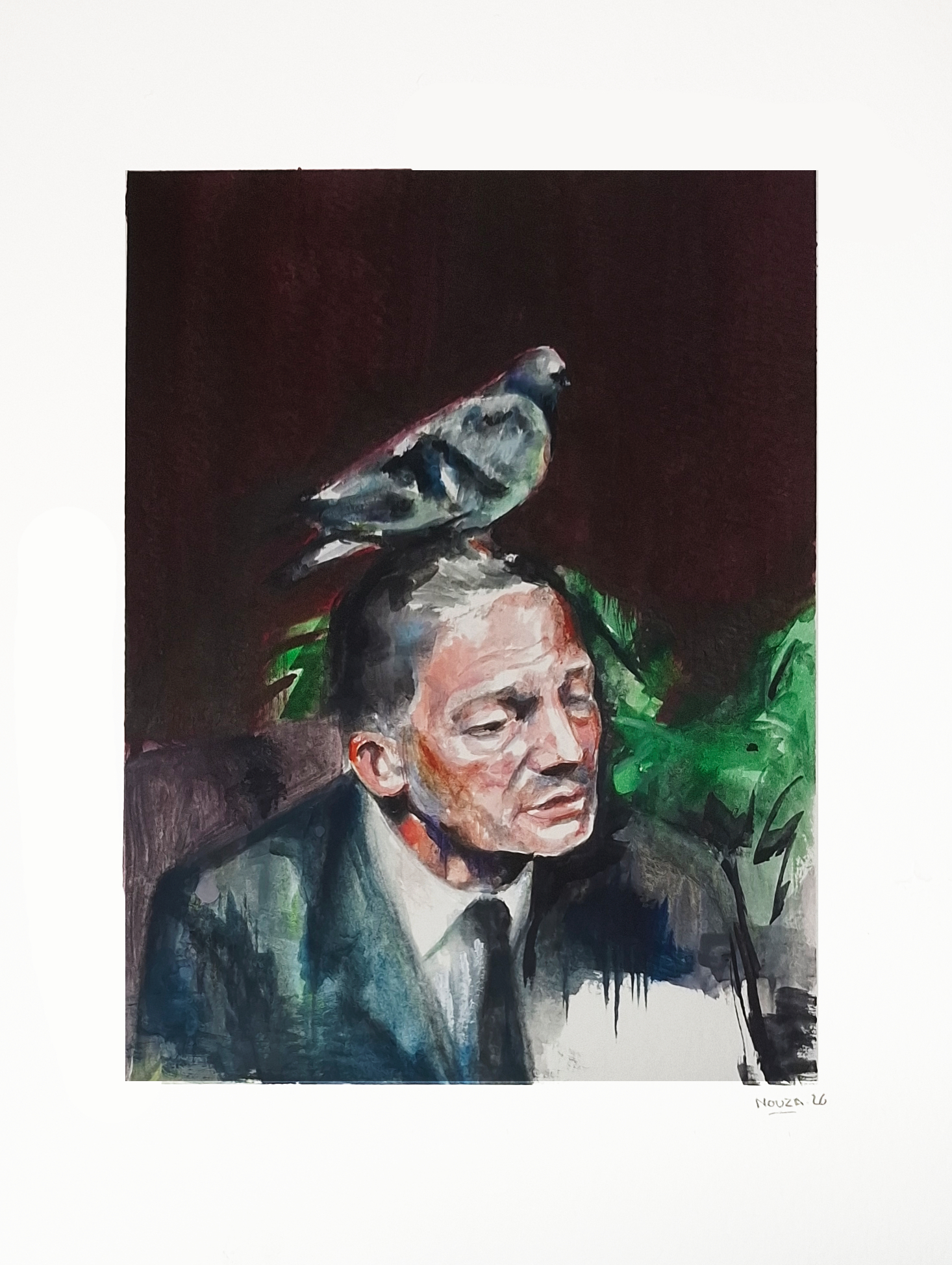 Pigeon refuses to leave, he accept it.