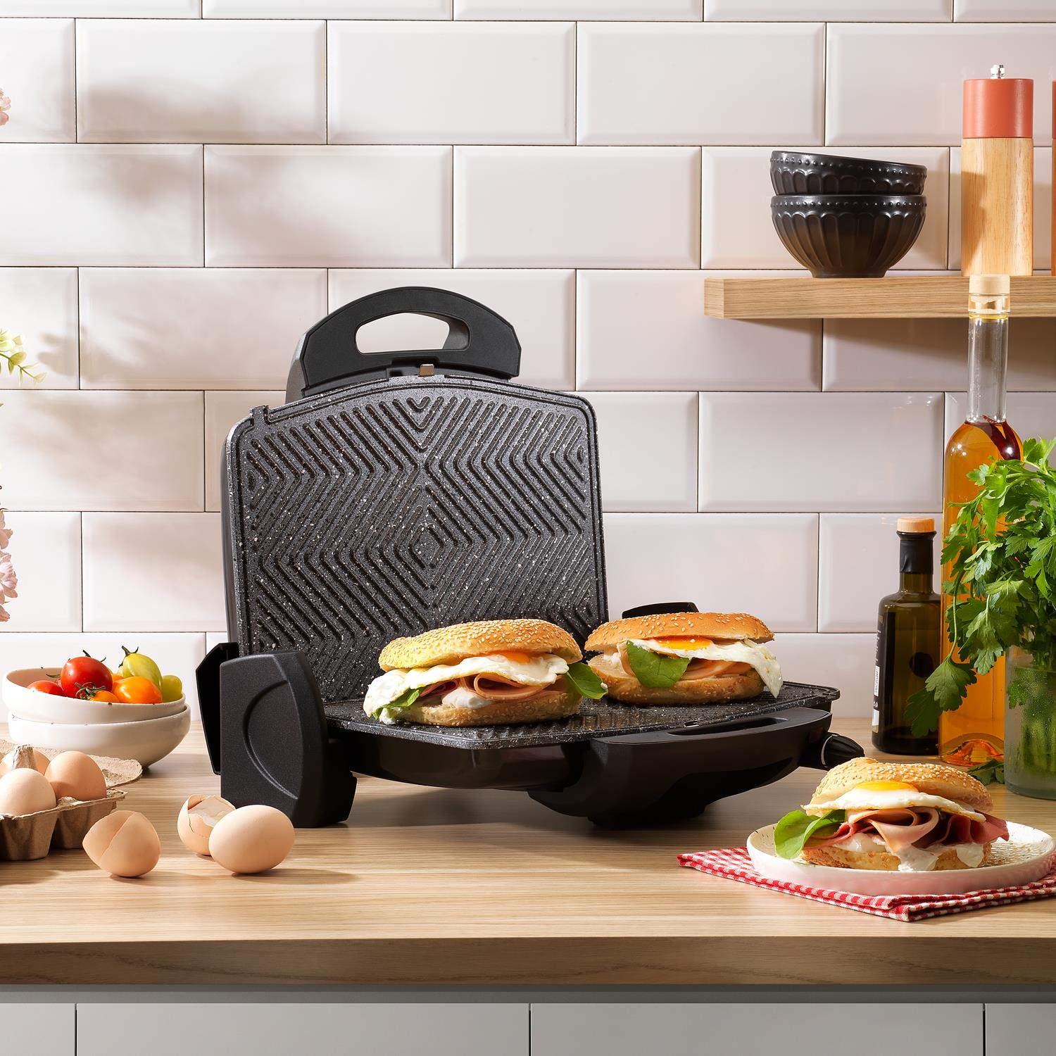  Schafer Grill Chef Tost Makinesi Siyah