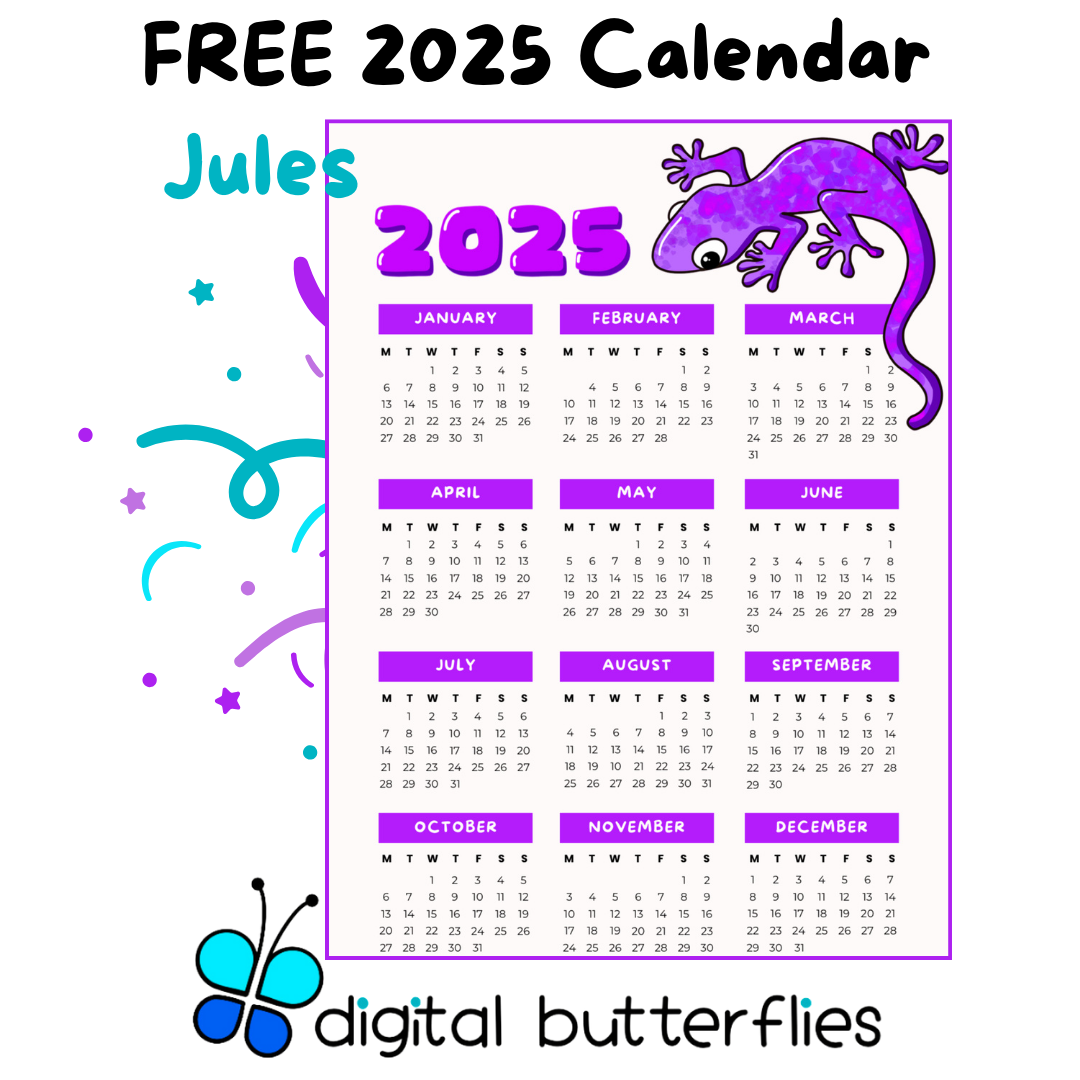 FREE 2025 Calendar: Jules 