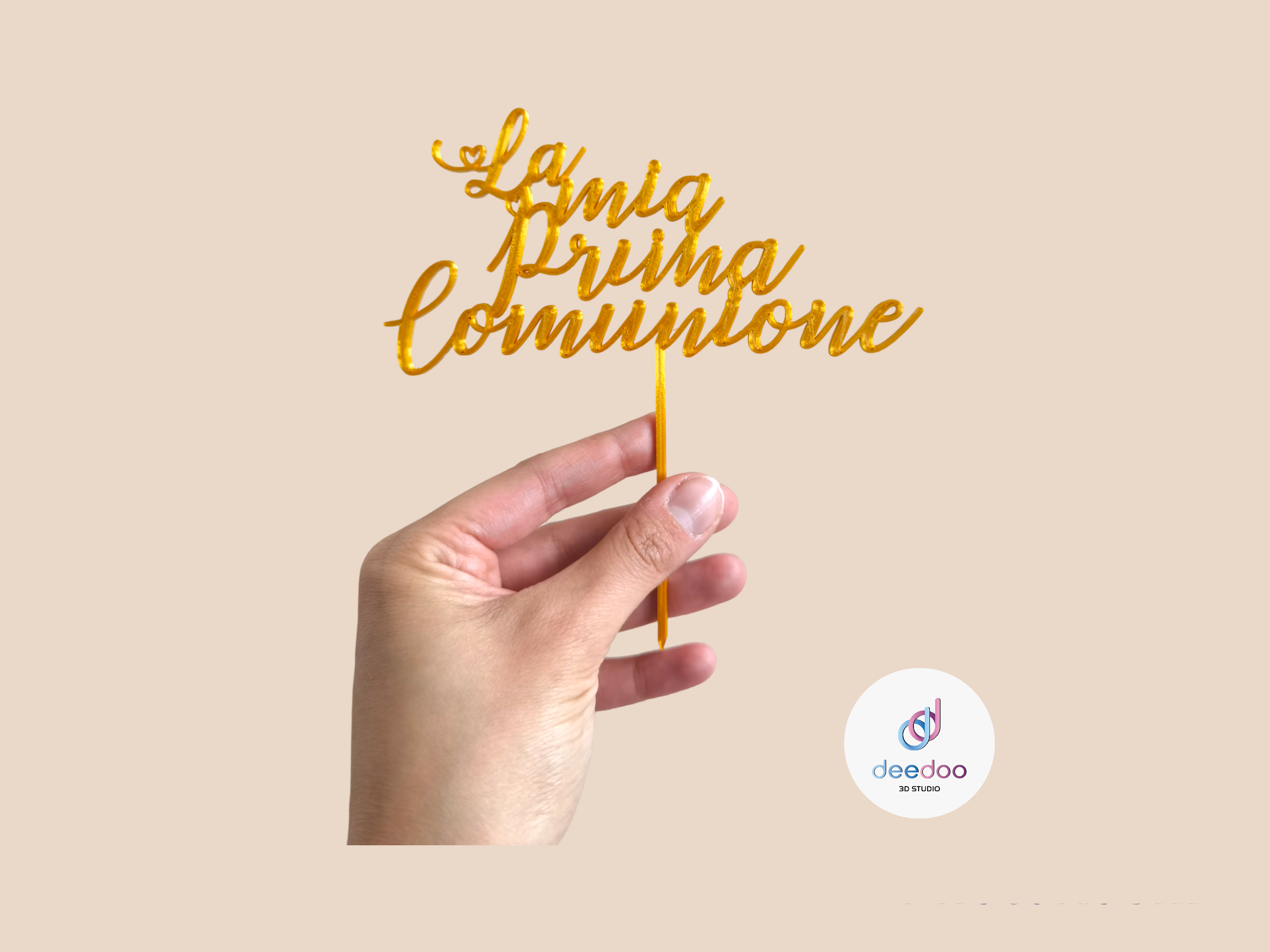 Cake topper Prima comunione con Angioletto kit di 2 pezzi