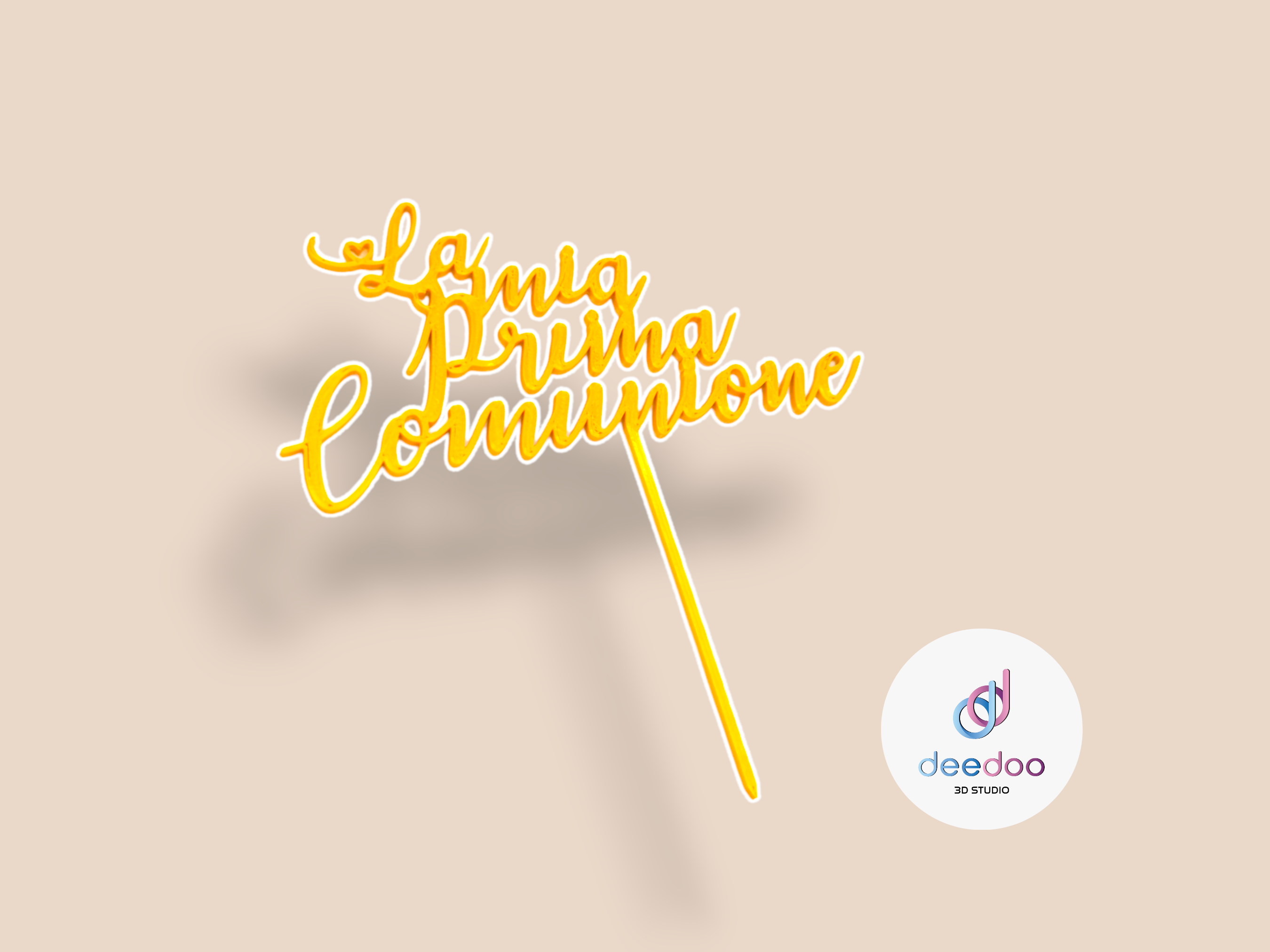 Cake topper Prima comunione con Angioletto kit di 2 pezzi