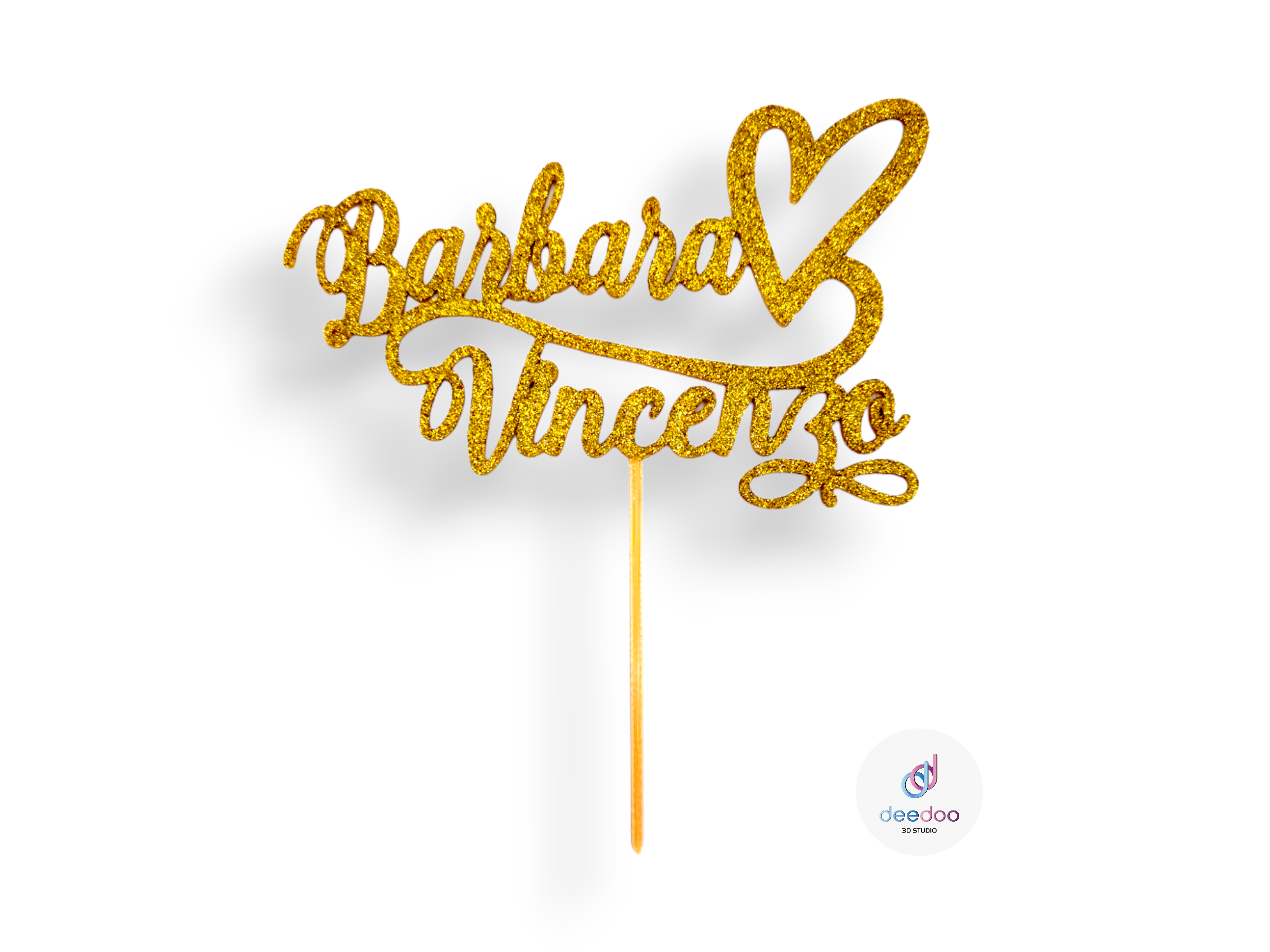 Cake Topper con nomi Personalizzati con cuore