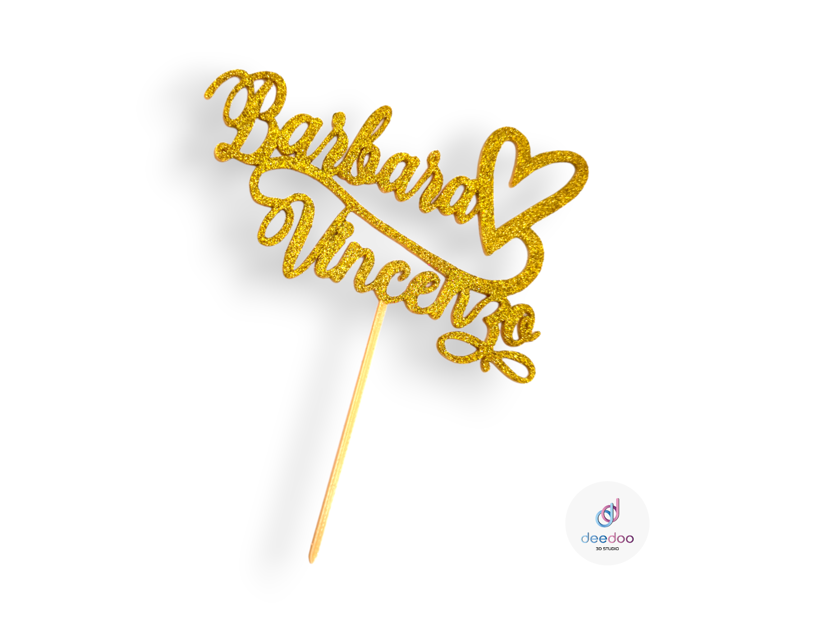 Cake Topper con nomi Personalizzati con cuore