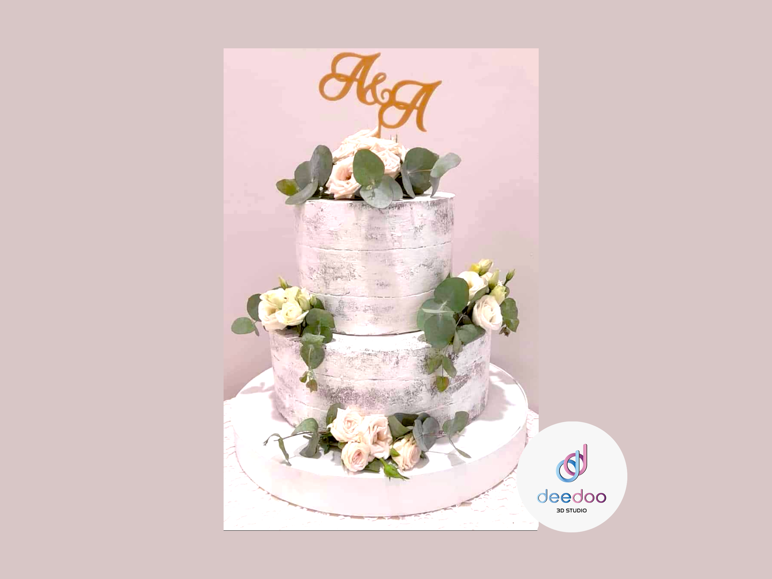 Cake topper con iniziali personalizzabili 