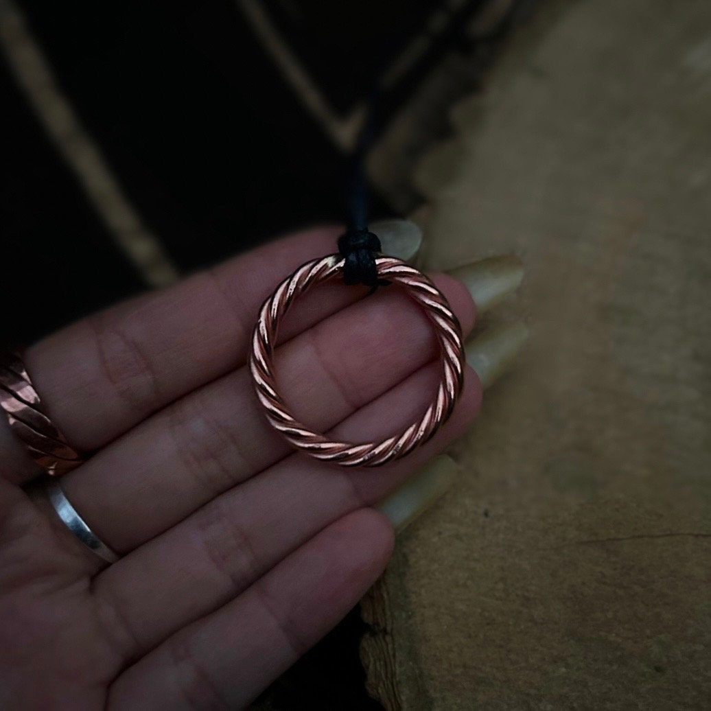 1/8 Viking Atlantean Tensor Ring Pendant - Copper - 443MHz Frequency - Pain Relief - Improve Sleep - Atlantis Ancient Wisdom - Arcturian