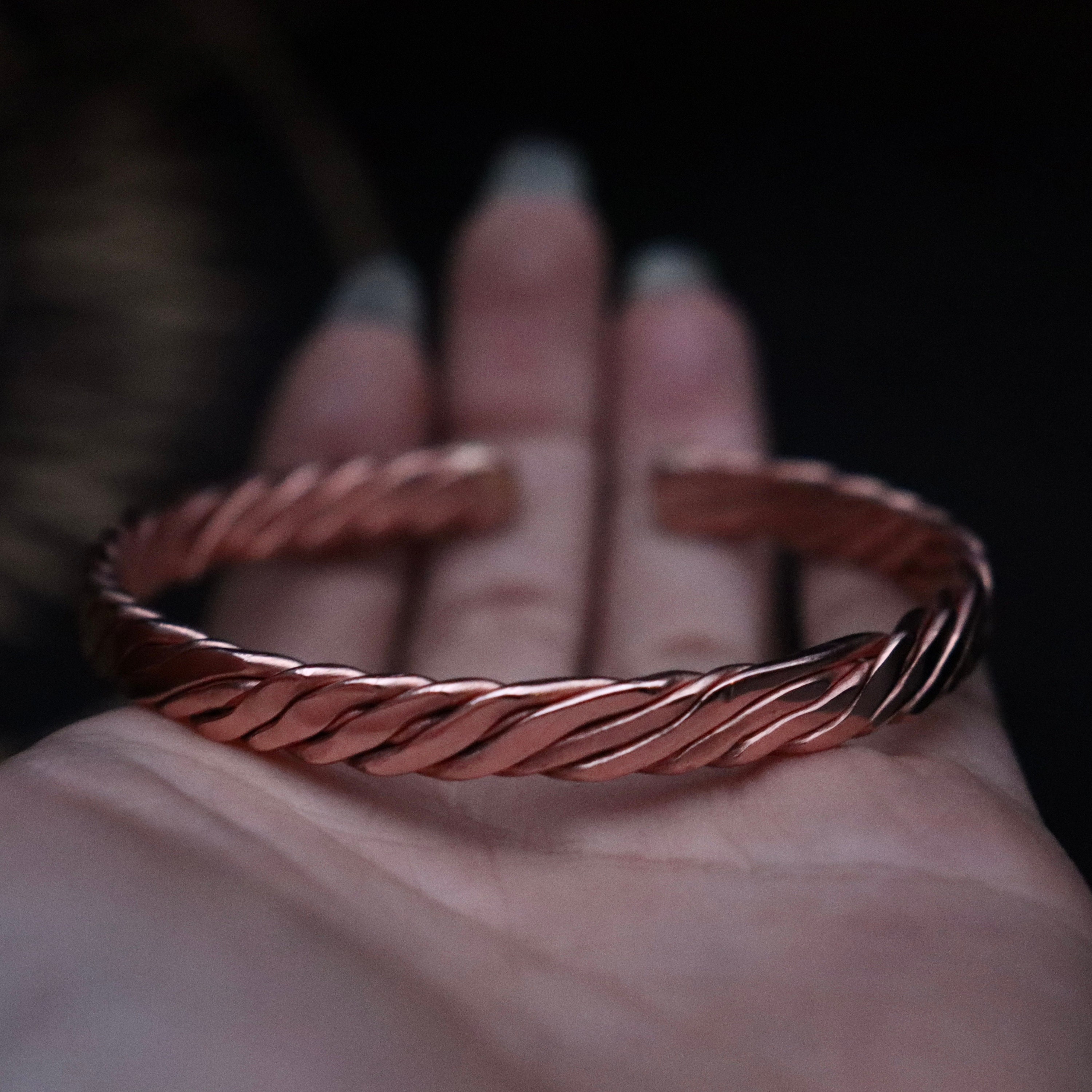 Copper Tensor Bracelet - Mystical Twist - Hand Hammered - Unisex - Vitality - Healing - Energy Flow - Pain Relief Arthritis Anti Inflammatory