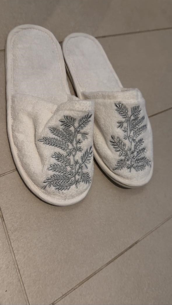 Terry velour spike bathrobe set Half collar embroidery