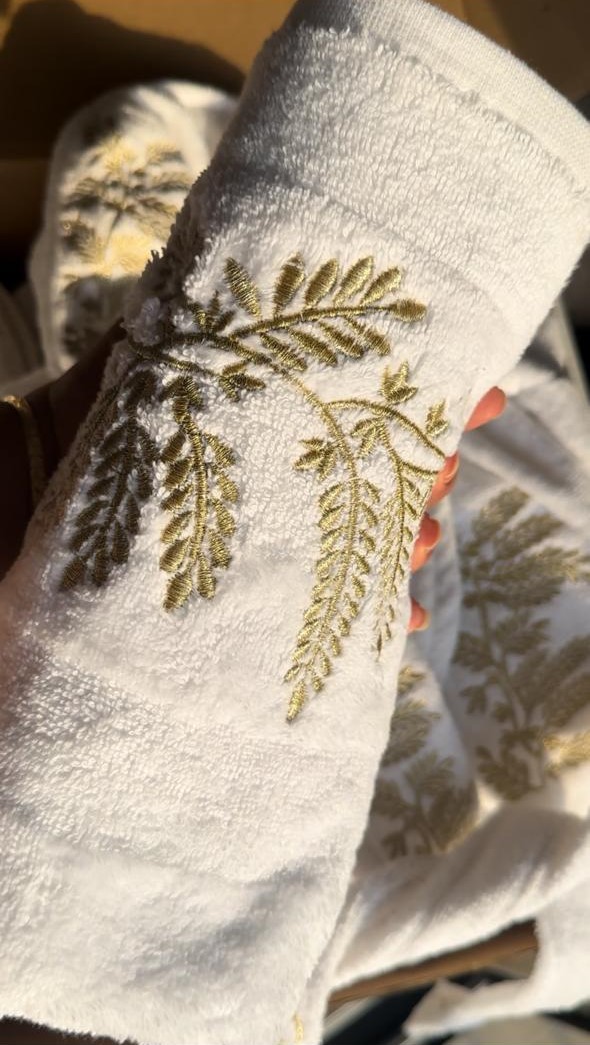 Terry velour spike bathrobe set Full collar embroidery