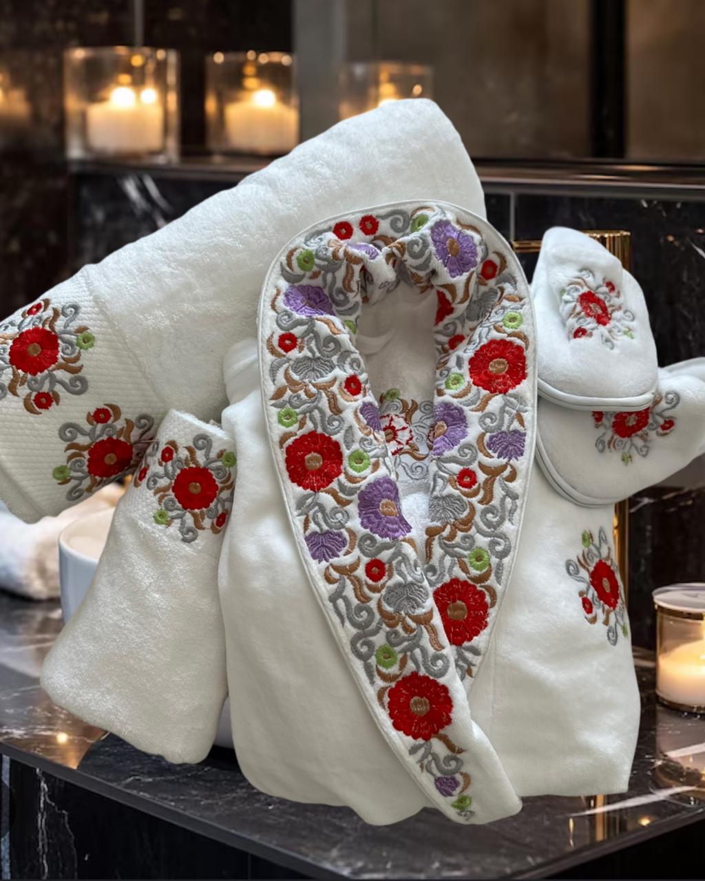 Luxury Elegant Velvet Bathrobe set