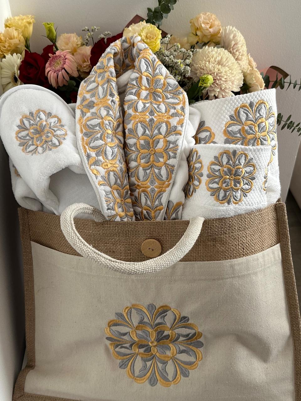 Luxury Elegant Velvet Bathrobe set