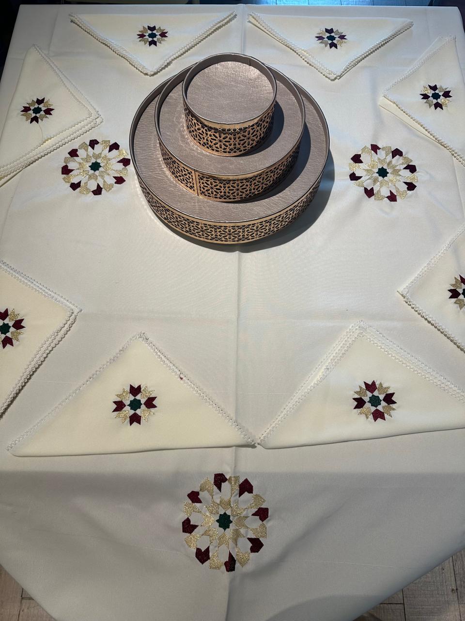 Elegant Embroidered Tablecloth Set