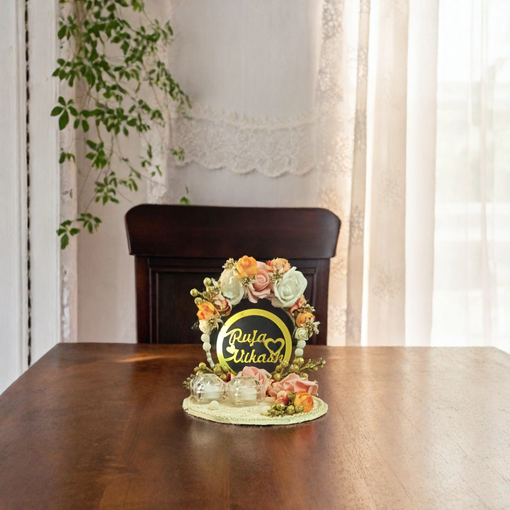 RING CEREMONY Floral Decorative Plaque