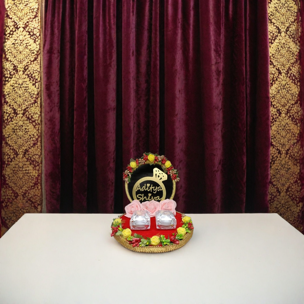 Decorative Ring Ceremony Holder Tray