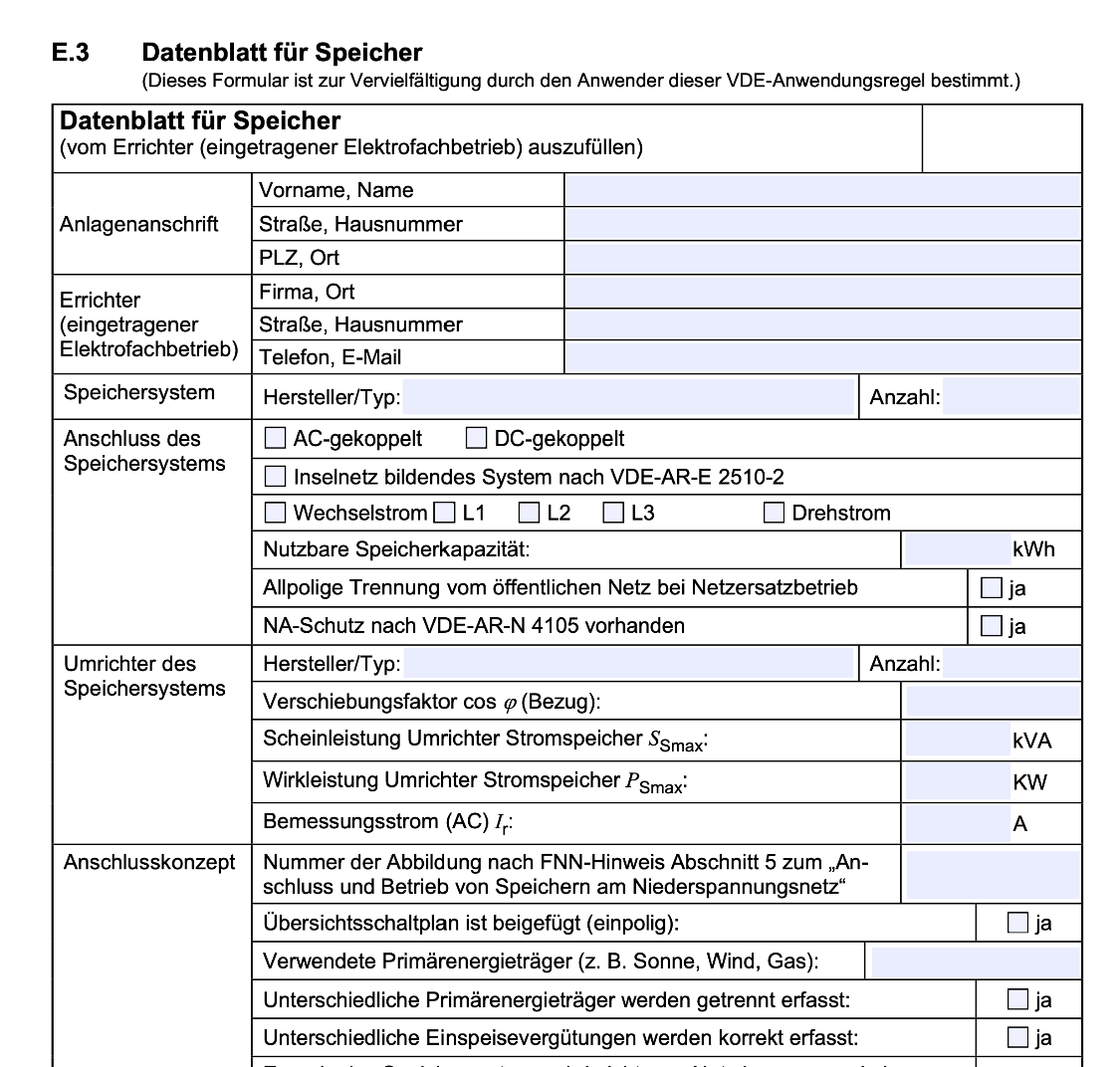 Beantragung Batteriespeicher beim Stromversorger