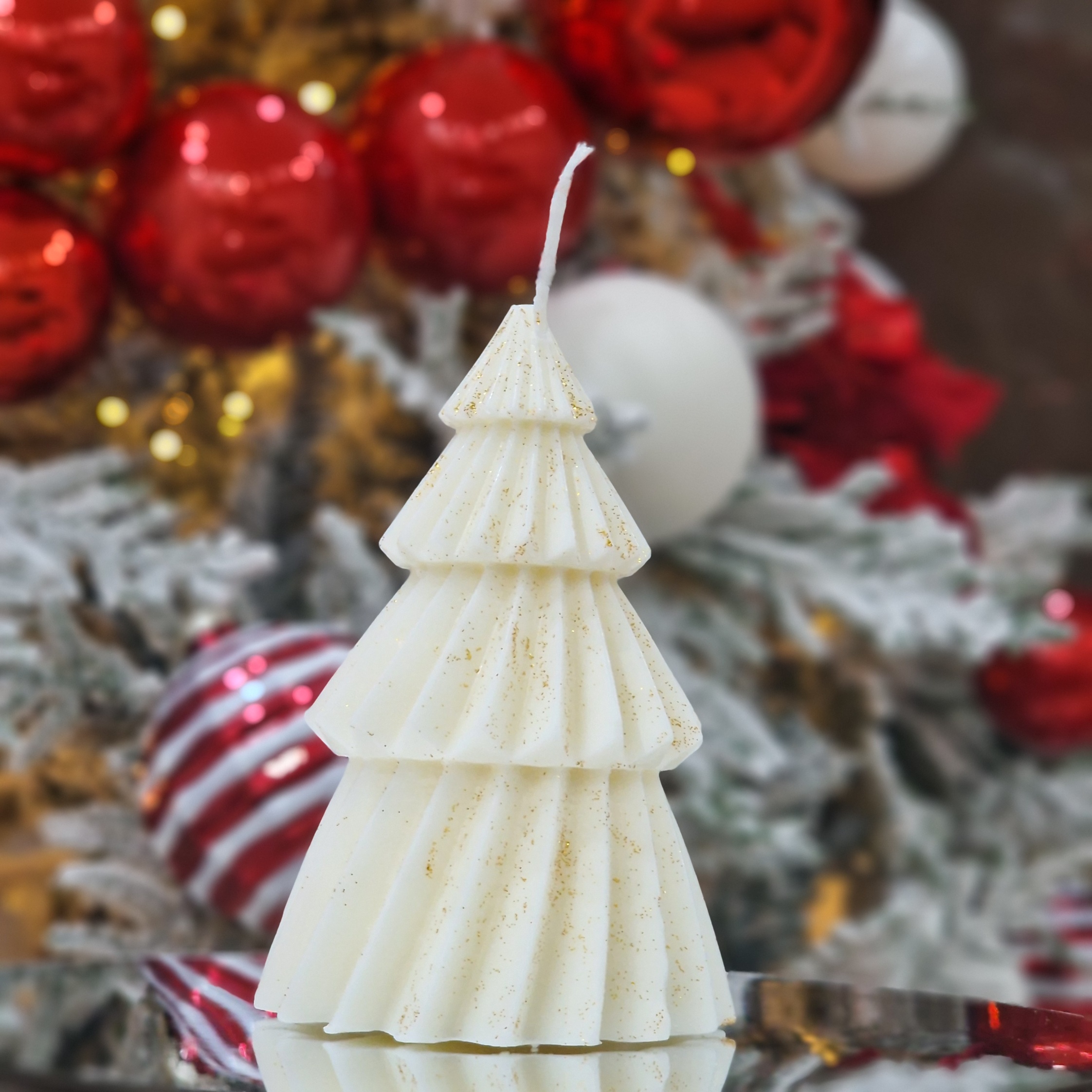 ALBERO DI NATALE IN CERA DI SOIA  100% NATURALE