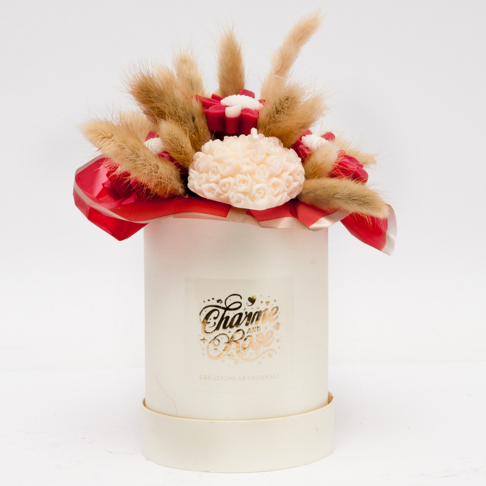 MINI BOX DI FIORI IN CERA DI SOIA 