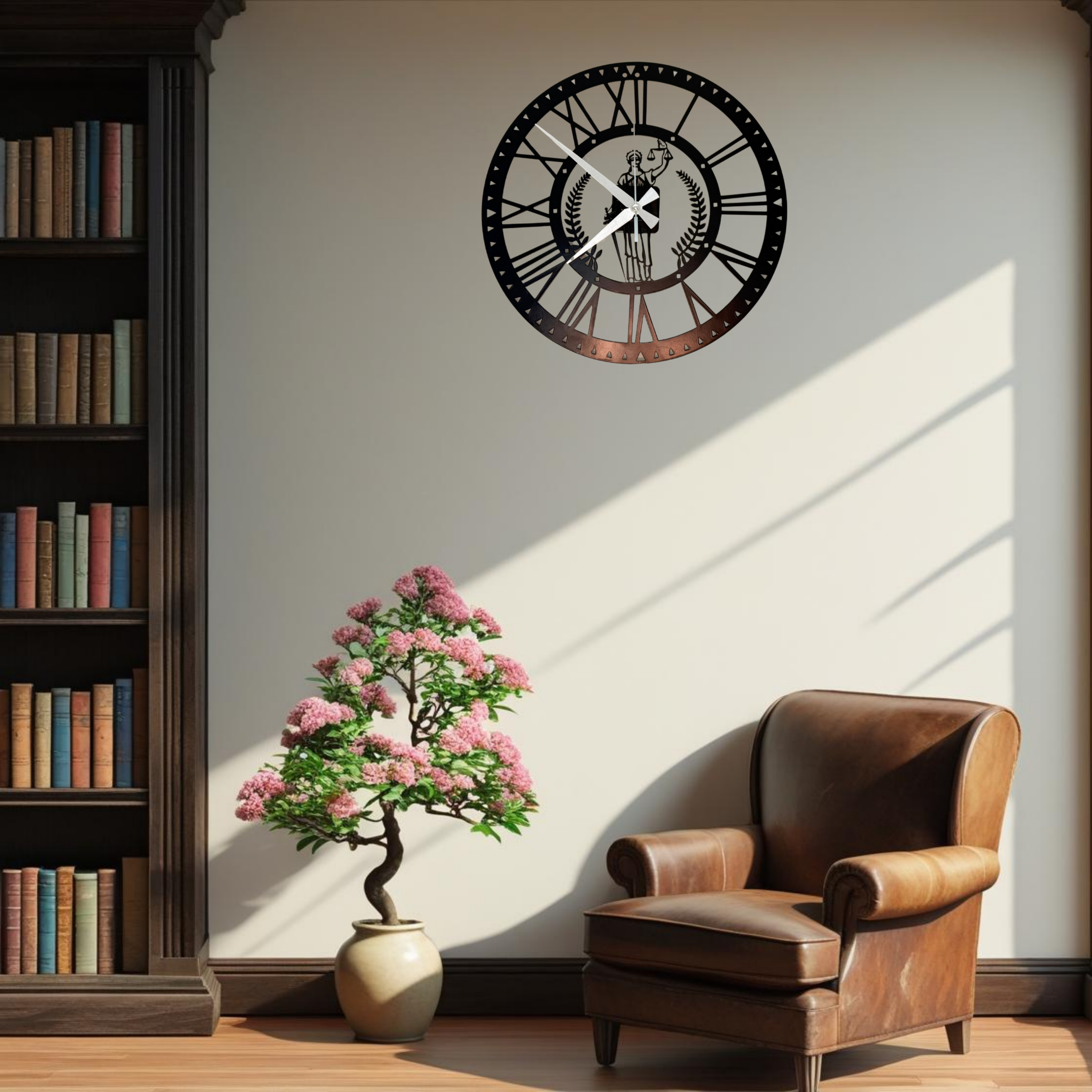 Metal Roma Figürlü Dekoratif Duvar Saati