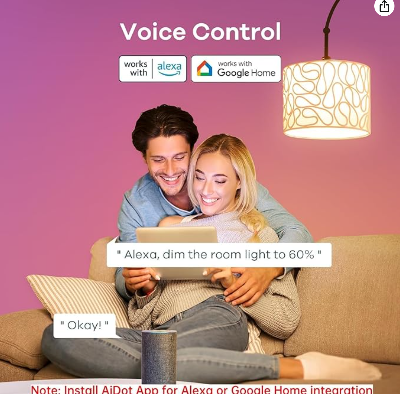 Linkind Smart Light Bulbs, Smart Bulb That Work with Alexa & Google Home, LED Light Bulbs Color Changing, 64 Preset Scenes, Music Sync, A19 E26 2.4GHz RGBTW WiFi Bluetooth Light Bulb 60W, 800LM, 4Pack