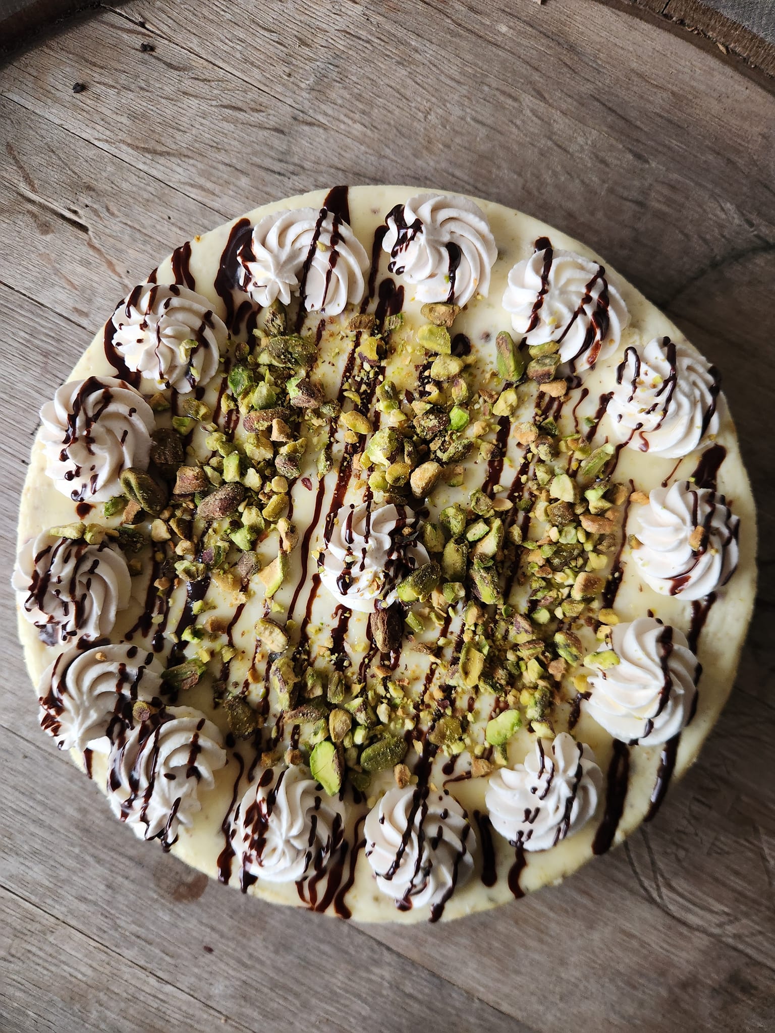 White Chocolate Pistachio Cheesecake