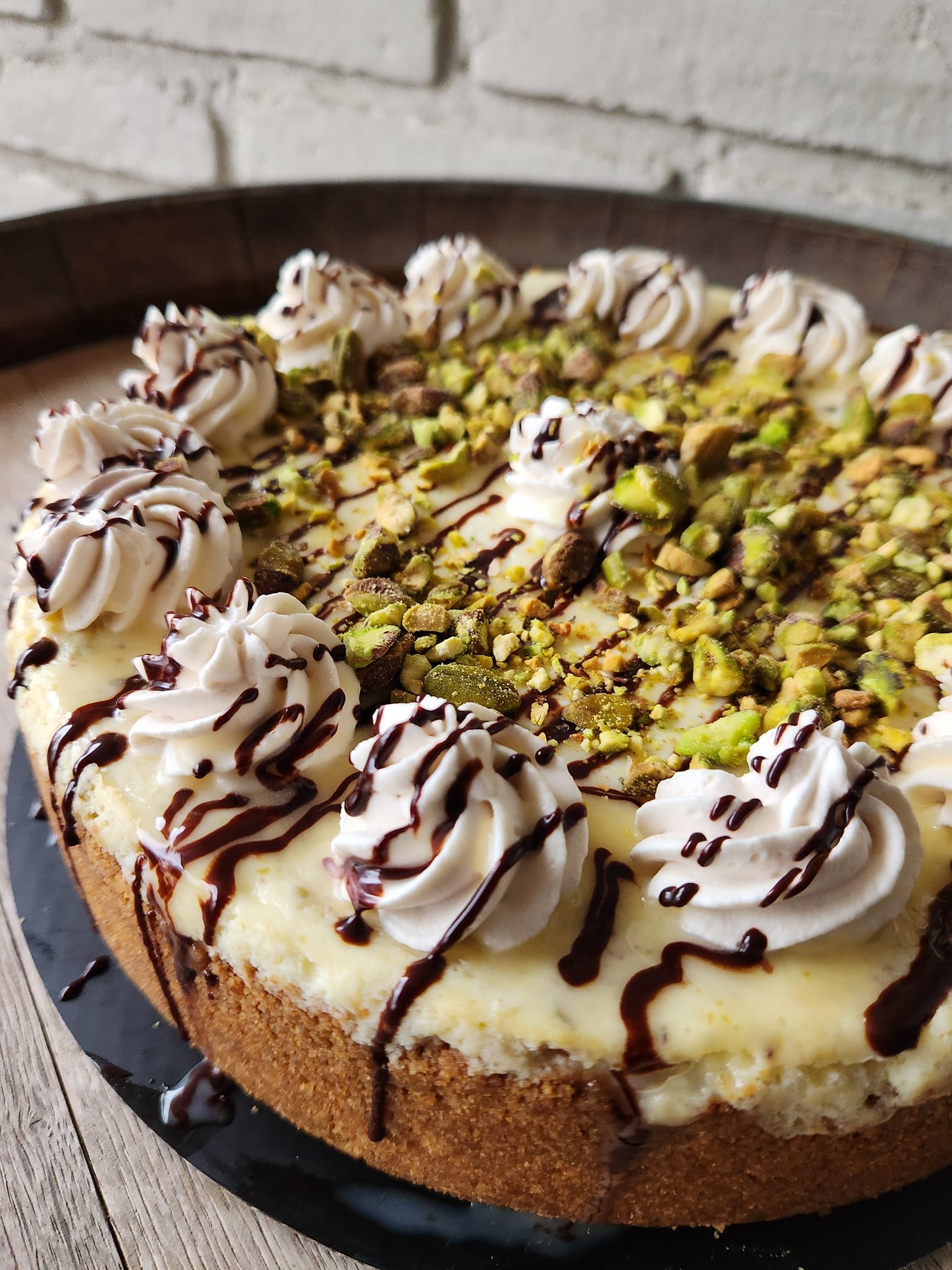 White Chocolate Pistachio Cheesecake