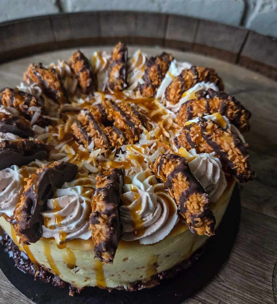 Samoa Cookie Cheesecake 