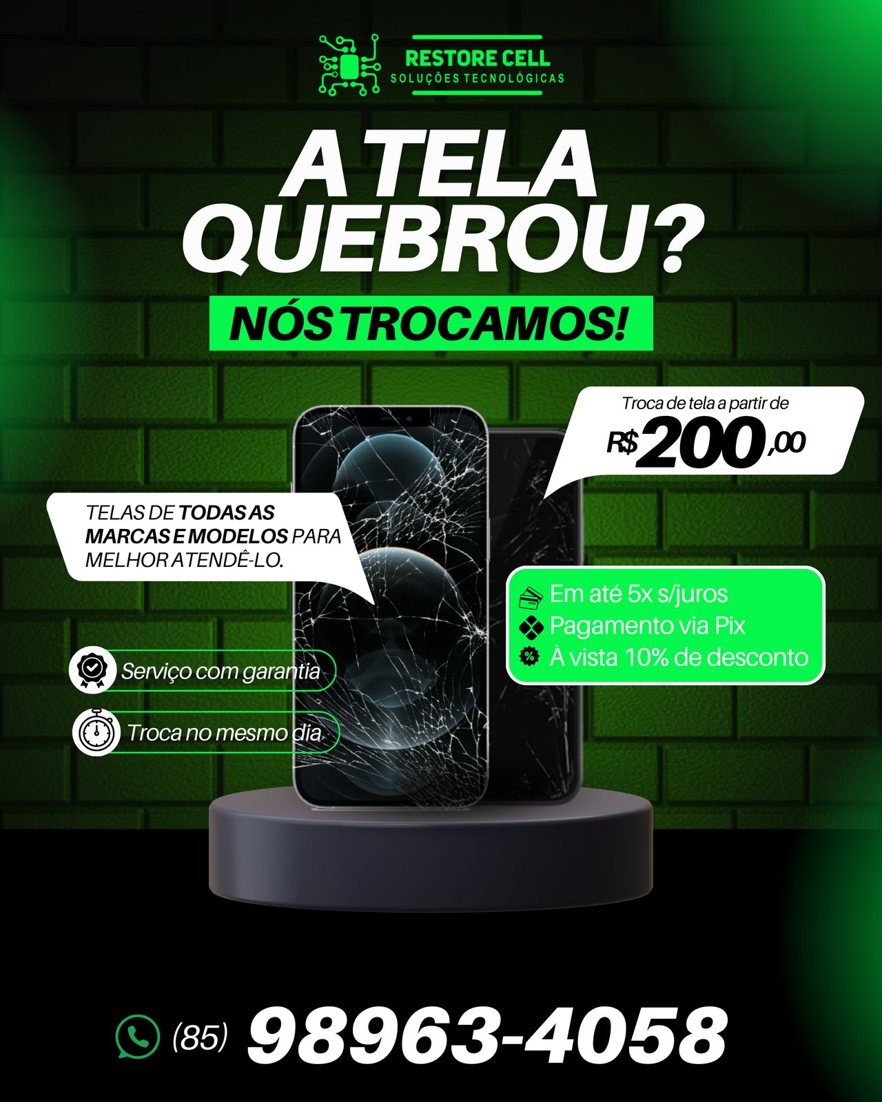 Troca de Tela de Celular em Fortaleza – Serviço Presencial e Rápido (SAIBA MAIS)