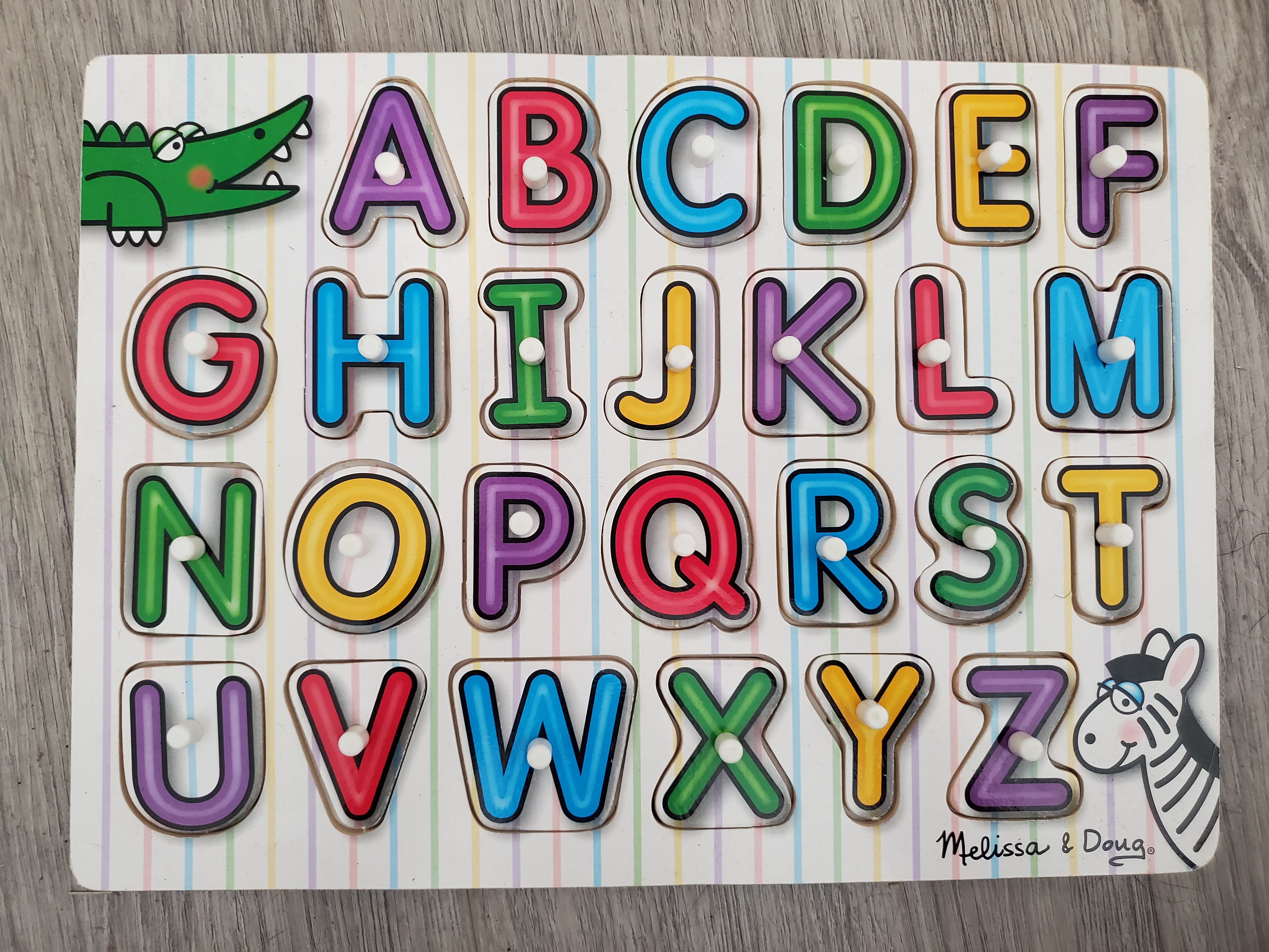 Wooden Peg Puzzle - "Alphabet"