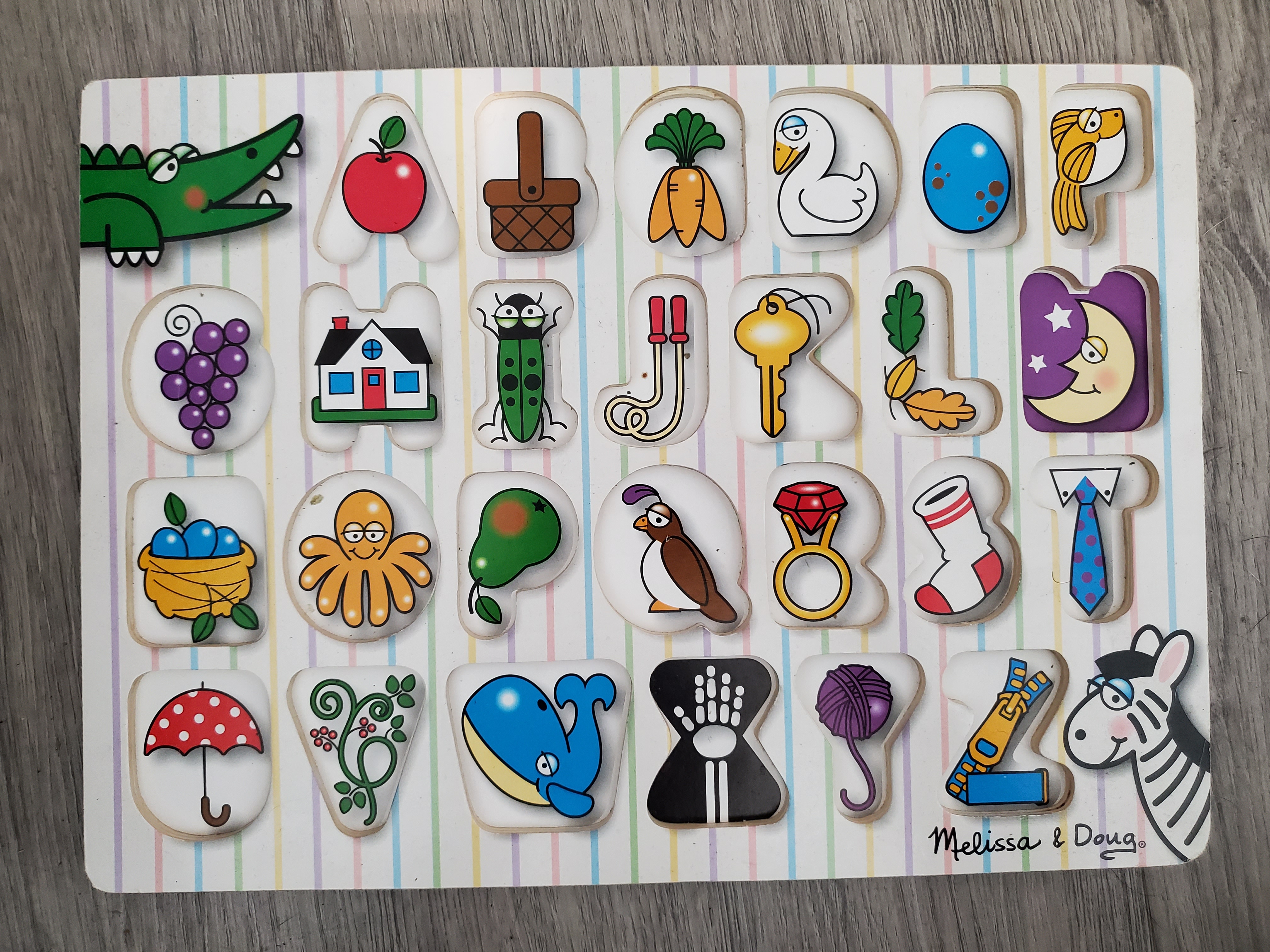 Wooden Peg Puzzle - "Alphabet"