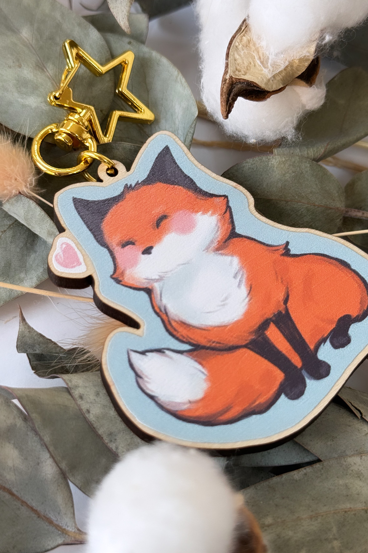 Wooden Keychain Fox