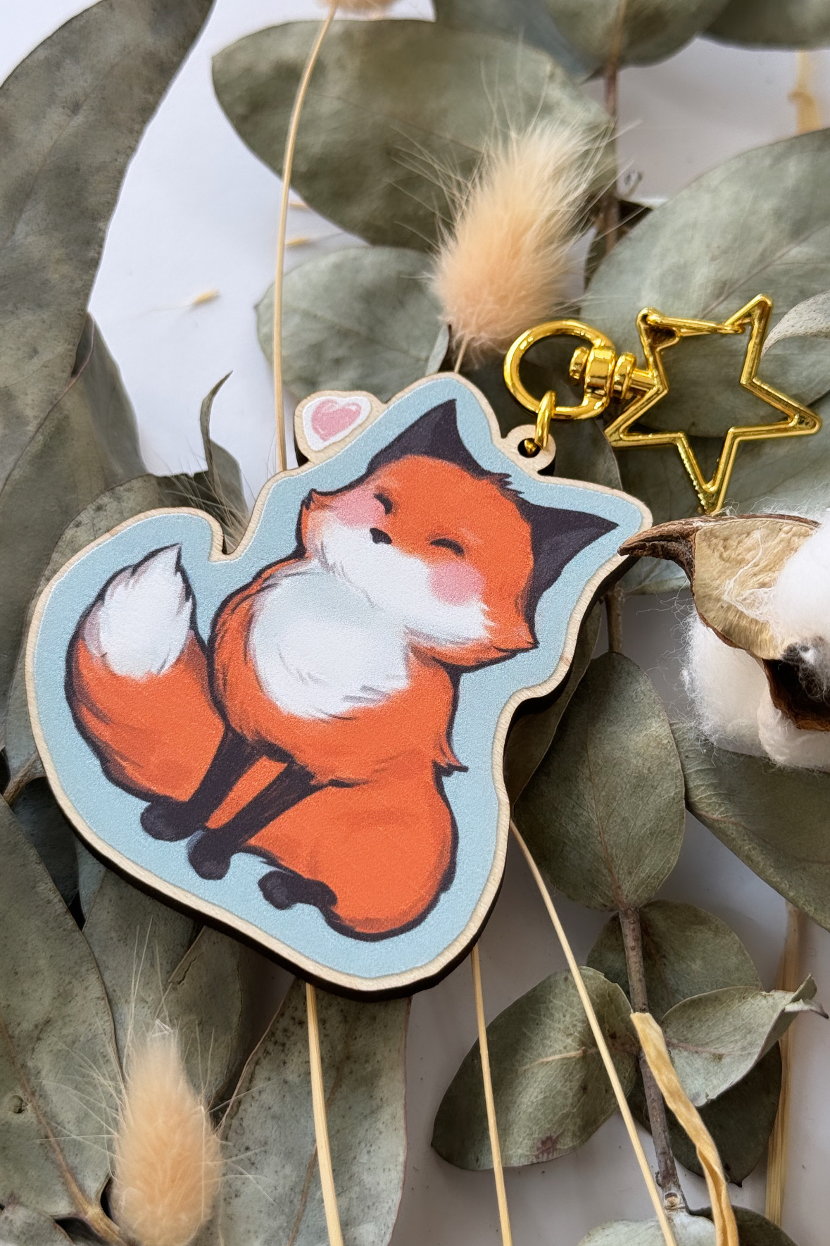 Wooden Keychain Fox