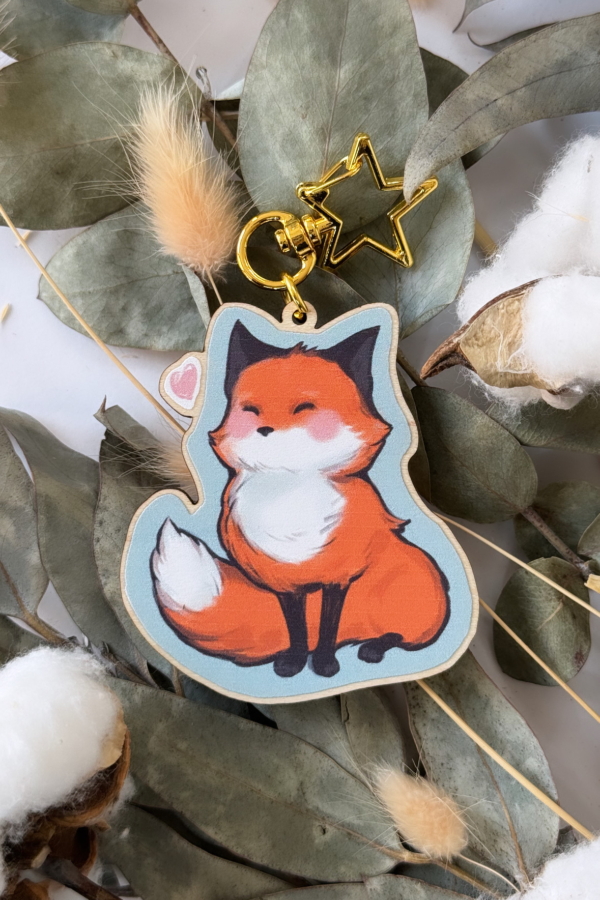 Wooden Keychain Fox