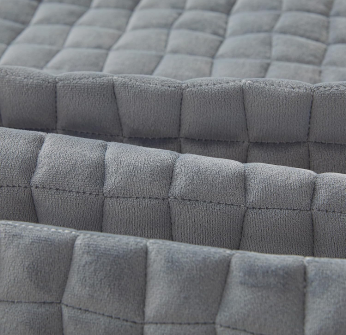 Quilted Flannel Pillowcases,2 Pack Soft Flannel Pillow Shams Covers with Envelope Closure,No Filling. (Standard, Gray)