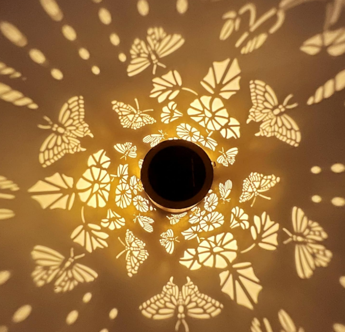 Solar Lights Outdoor Butterfly Petunia Flower Garden Decoration Christmas Gift for Ladies Mom Grandma Gift, Hanging Solar Lights Metal Decoration Outdoor for Patio, Deck, Backyard, Porch, Tabletop