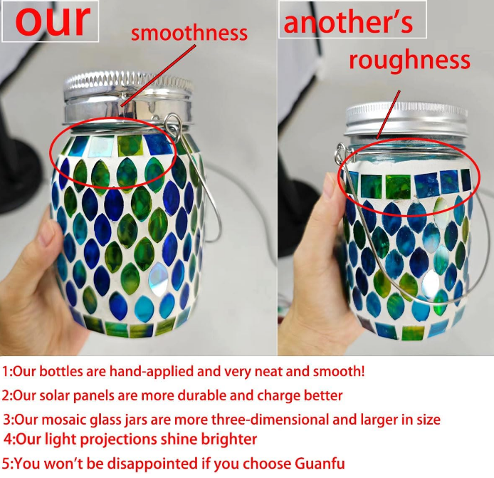 Mosaic Solar Lanterns Outdoor Hanging Lights, Garden Decor Christmas Gifts for Women Mom Grandma Halloween Decor Lights, Outdoor Waterproof Lights, Garden,Patio,Pathway & Yard Décor