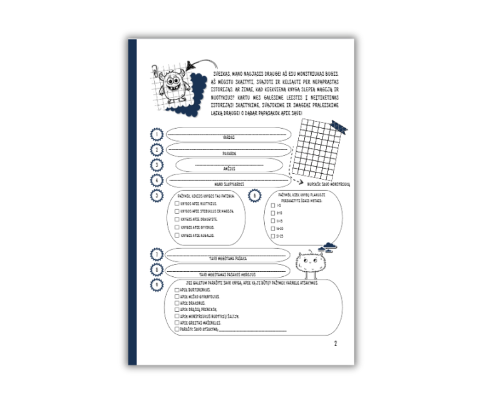 Skaitymo dienoraštis ,,Knygų klubas''