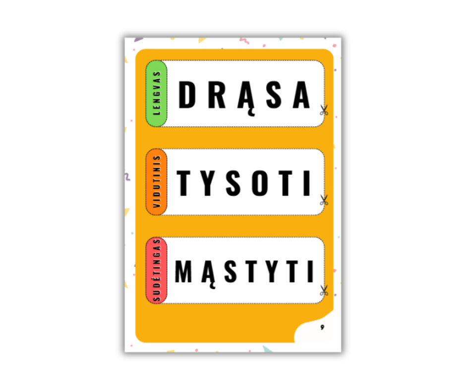 žaidimas ,,Įsidėmėtinos rašybos žodžiai''