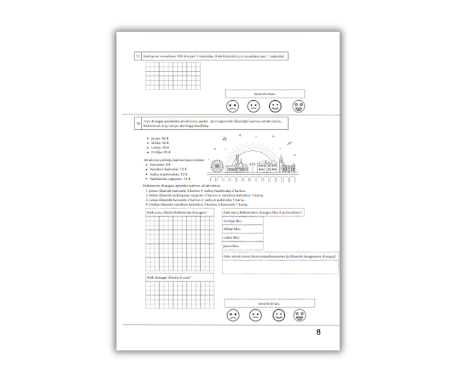 Skaičių pasaulyje 4 klasei, 2 dalis