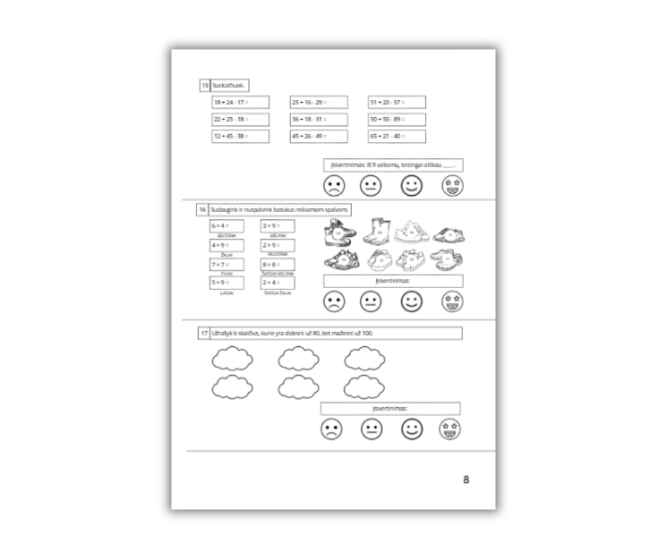 Skaičių pasaulyje 2 klasei, 2 dalis