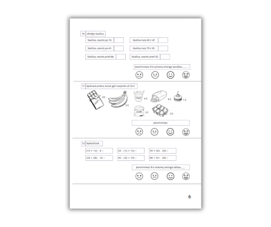 Skaičių pasaulyje 1 klasei, 2 dalis