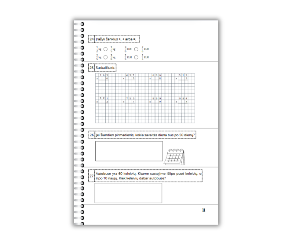 Skaičių pasaulyje 4 klasei, 1 dalis