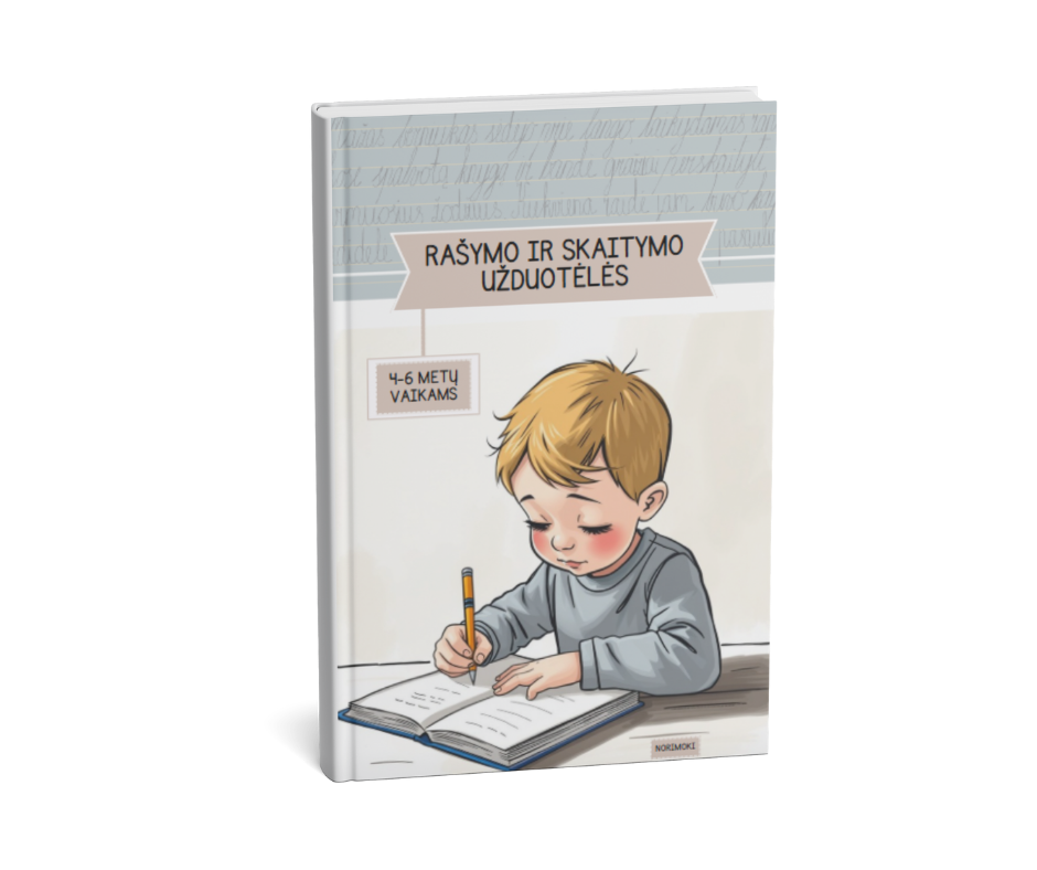 Rašymo ir skaitymo užduotėlės. 4-6 metų vaikams.