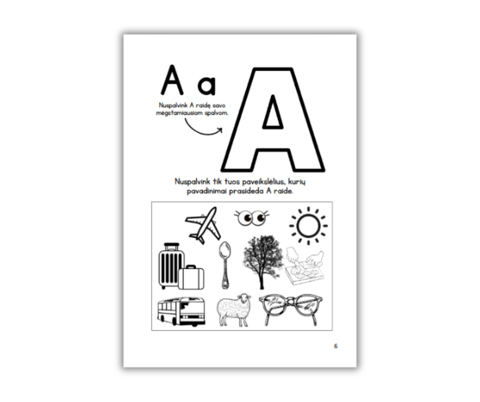 Rašymo ir skaitymo užduotėlės. 4-6 metų vaikams.